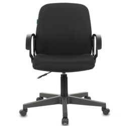 Кресло Бюрократ CH-808-LOW низкая спинка черный 3С11 (ткань, 120кг, крестовина пластик, колесики пластик)