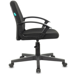 Кресло Бюрократ CH-808-LOW низкая спинка черный 3С11 (ткань, 120кг, крестовина пластик, колесики пластик)