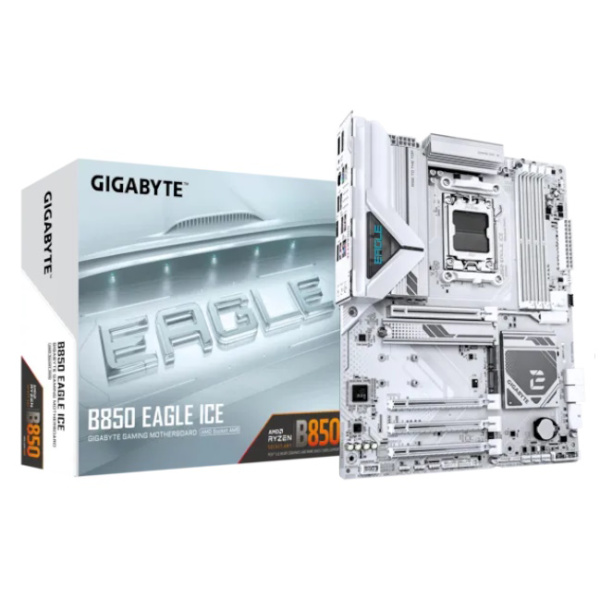 Материнская плата Gigabyte B850 EAGLE ICE (AM5, AMD B850, ATX, 4xDDR5 5200 МГц, 4xSATA, 3xM.2, 4хPCI-E x16, HDM/DP)