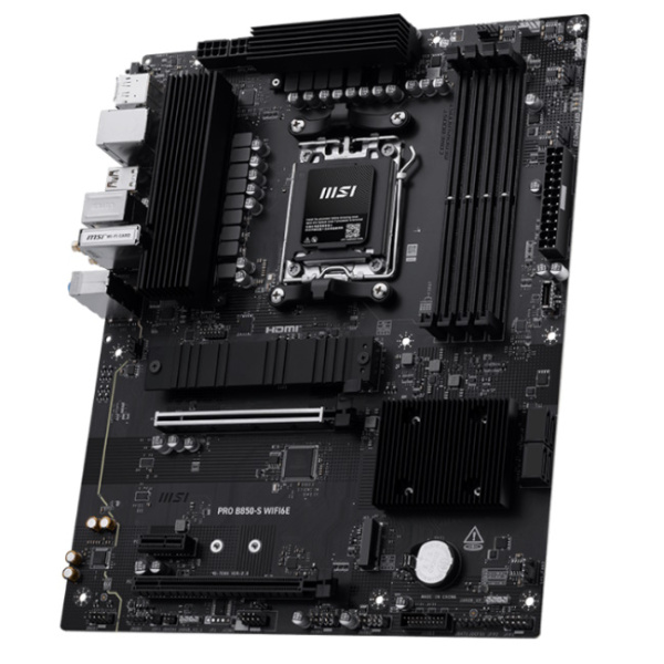 Материнская плата MSI PRO B850-S WIFI6E (AM5, AMD B850, ATX, 4xDDR5 5600 МГц, 4xSATA, 2xM.2, 2хPCI-E x16, 1хPCI-E x1, HDM/DP, Wi-Fi, Bluetooth)