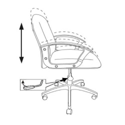 Кресло Бюрократ CH-808-LOW низкая спинка черный 3С11 (ткань, 120кг, крестовина пластик, колесики пластик)
