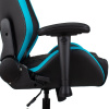 Кресло игровое Knight Neon черный/голубой соты (экокожа, 150кг, крестовина металл, колесики полиуретан, подголовник, поддержка поясницы)
